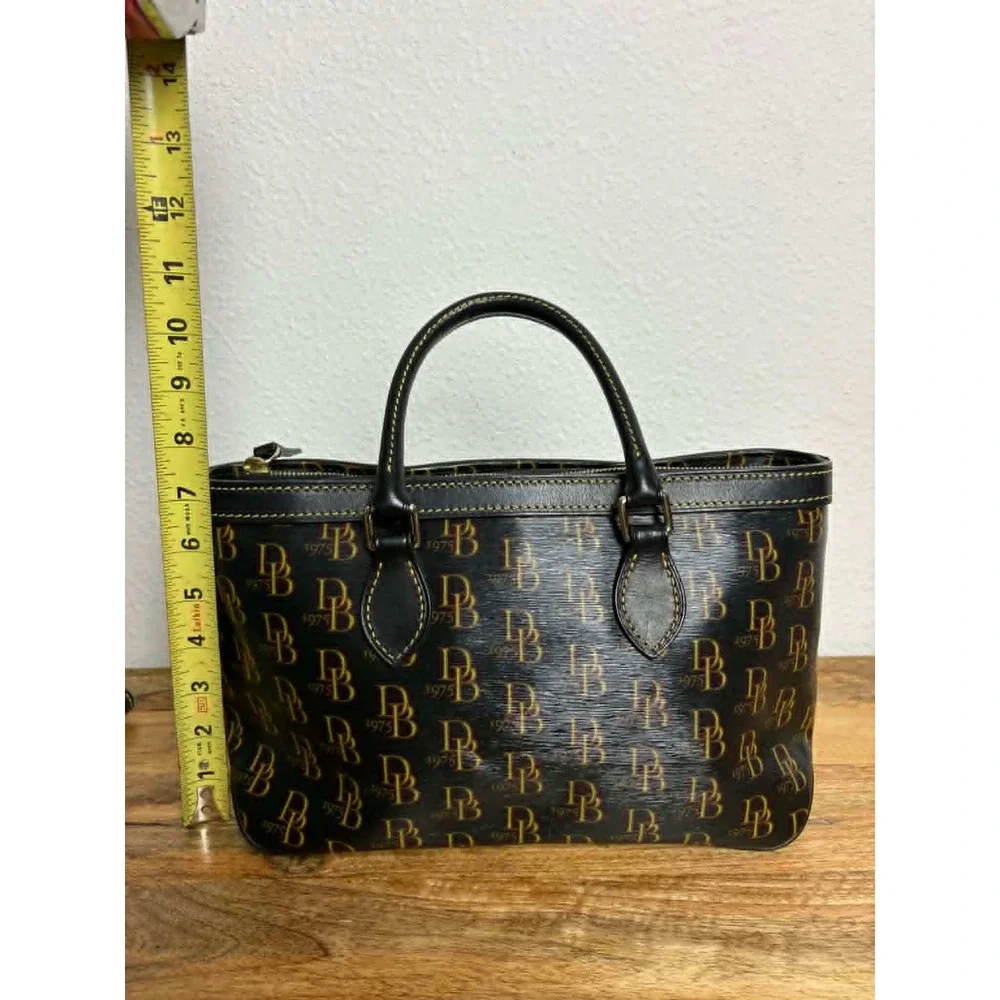 Dooney & Bourke Black Monogram 1975 Satchel with Matching Wallet & Coin Pouch